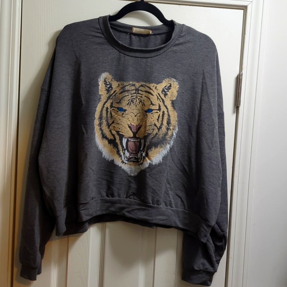 Altar'd State Gray Tiger Sweatshirt